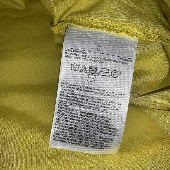 Banana Republic Geo Lace Ruffle Top Bright Celery Yellow Women Top Blouse Size L - Picture 12 of 13